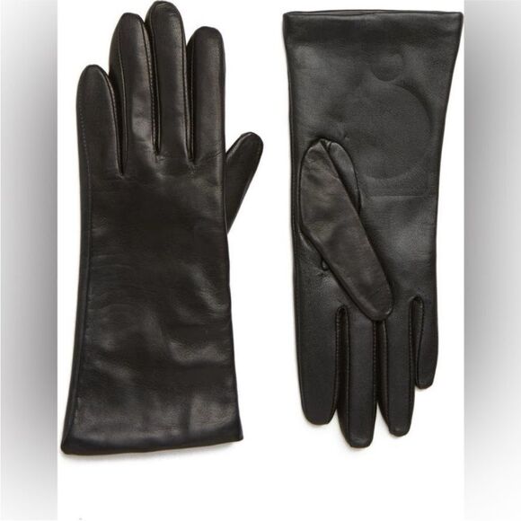 Nordstrom NWT Cashmere Lined Genuine Leather
Touchscreen Gloves Black Size 6 - Picture 1 of 6